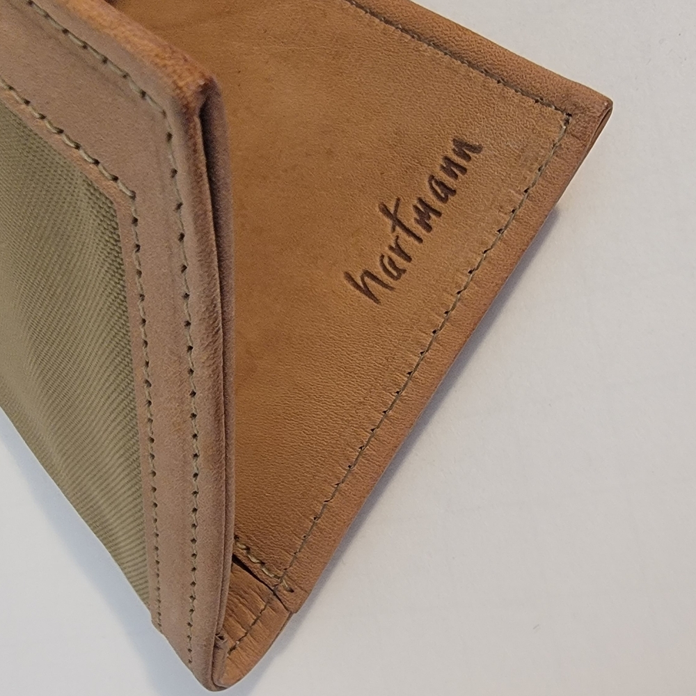Hartmann Tan Leather Checkbook Case / Note Pad Case